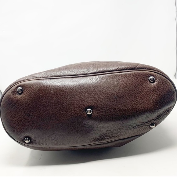 Longchamp | Cosmos Brown Pebbled Leather Hobo/Bucket Bag - Picture 6 of 16